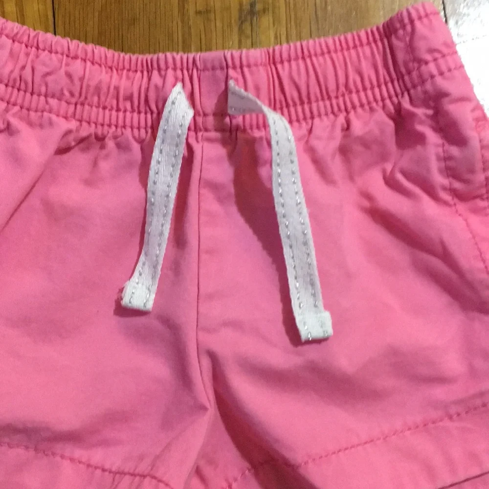 Toddler Denim Dress and pink shorts